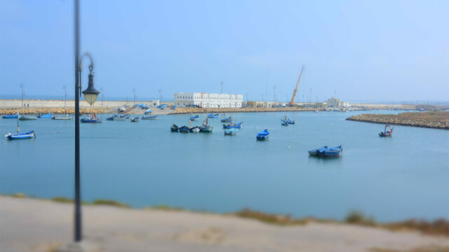 港がすぐとなりに。船がいっぱい